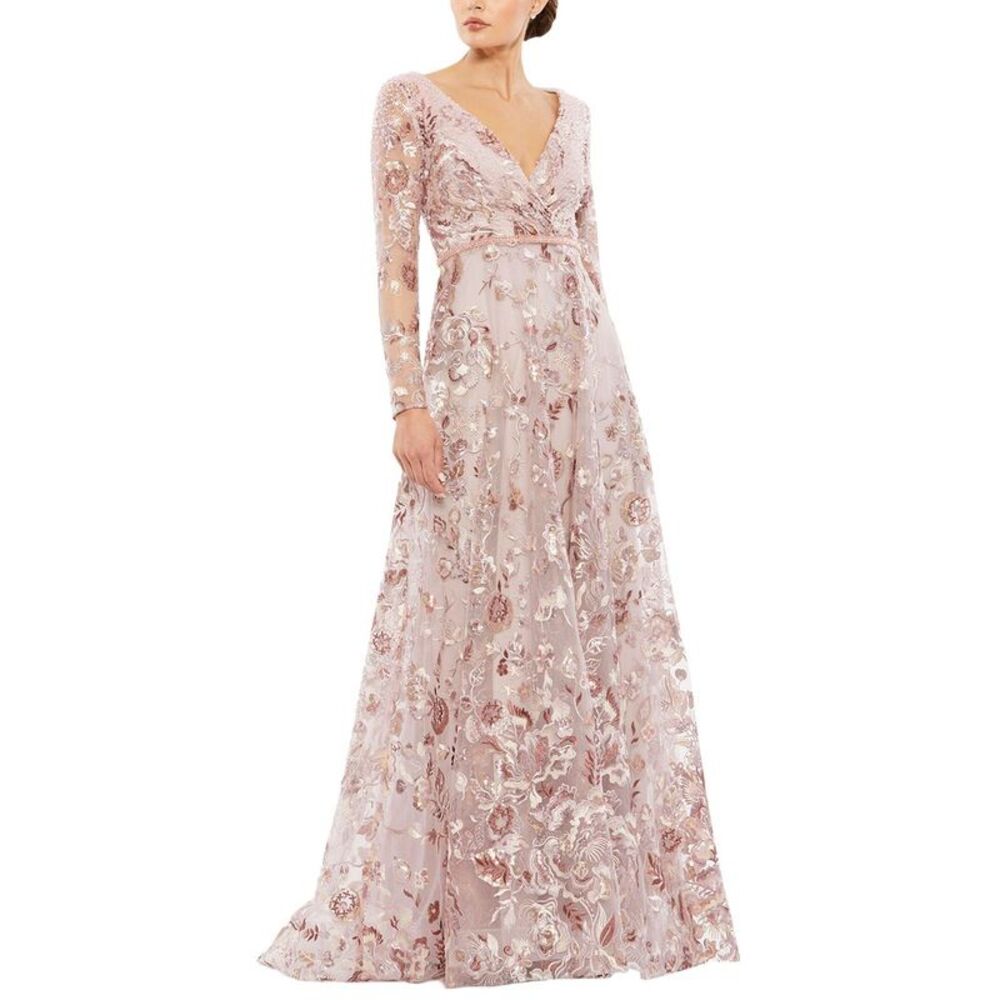 Mac Duggal Womens  Illusion A-Line Gown
